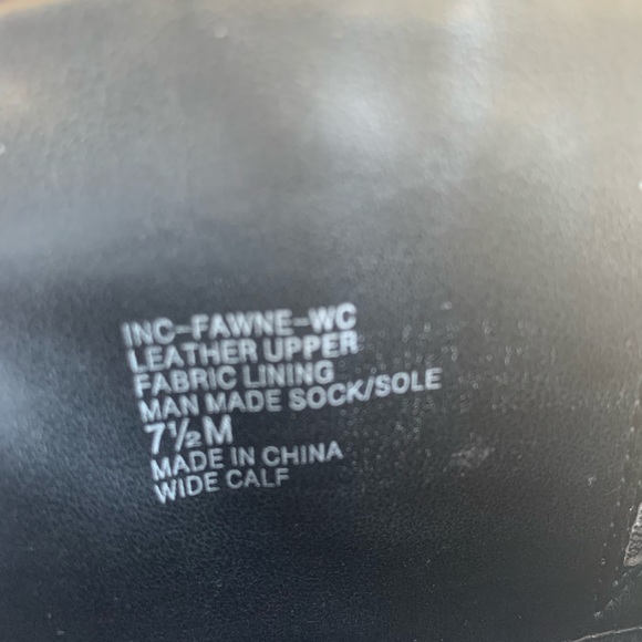 INC Womens Black Fawne Round Toe Stacked Heel Zip-Up Leather Riding Boot 7.5 M - Picture 8 of 8